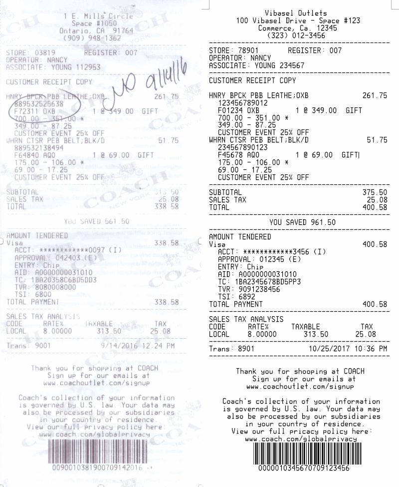 Coach Receipt Font